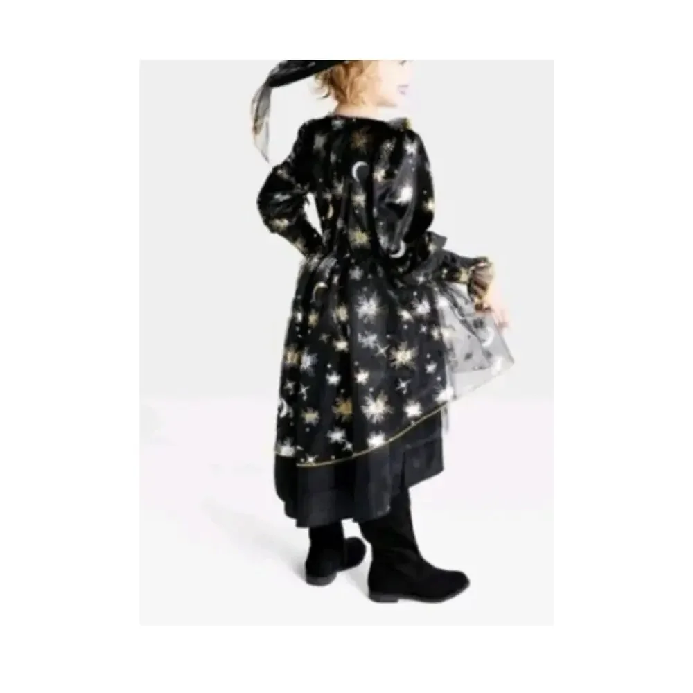 Hyde and Eek! Kids' Light-Up MOON & STAR WITCH Dress Only Kids Medium (8-10) NWT